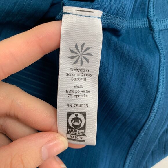 Athleta Tank Women XS Extra Small Pacific High Neck Shadow Striped Chi Racerback - Picture 9 of 13